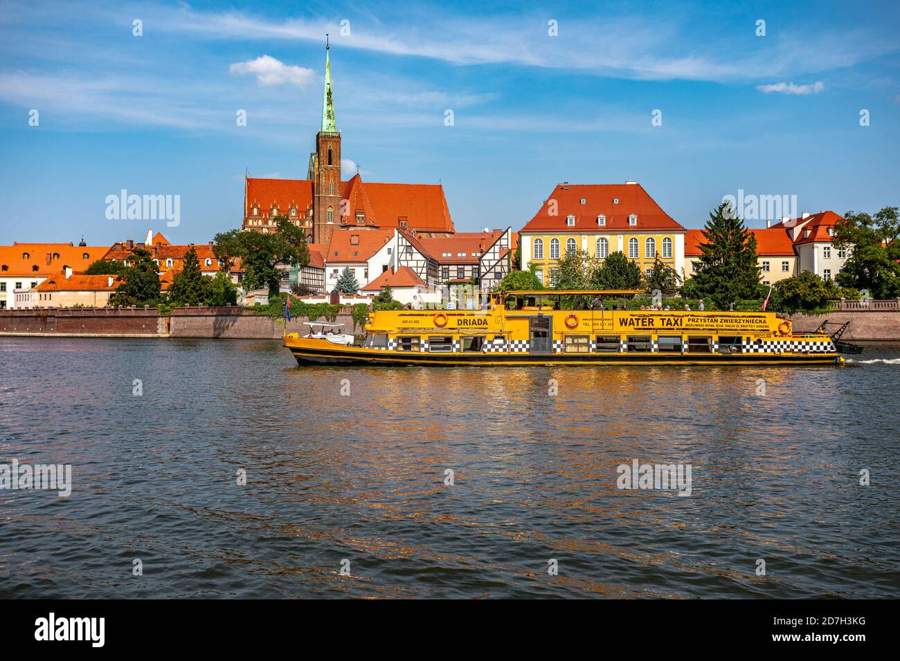 Water taxi on Oder river in Wroclaw, Poland Stock Photo