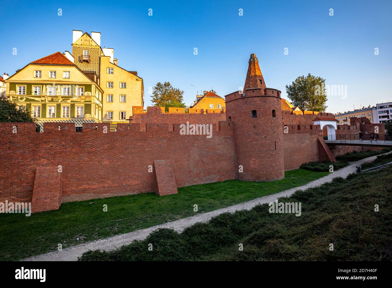 Warsaw Barbican, 16th-century castle defense wall Stock Photo