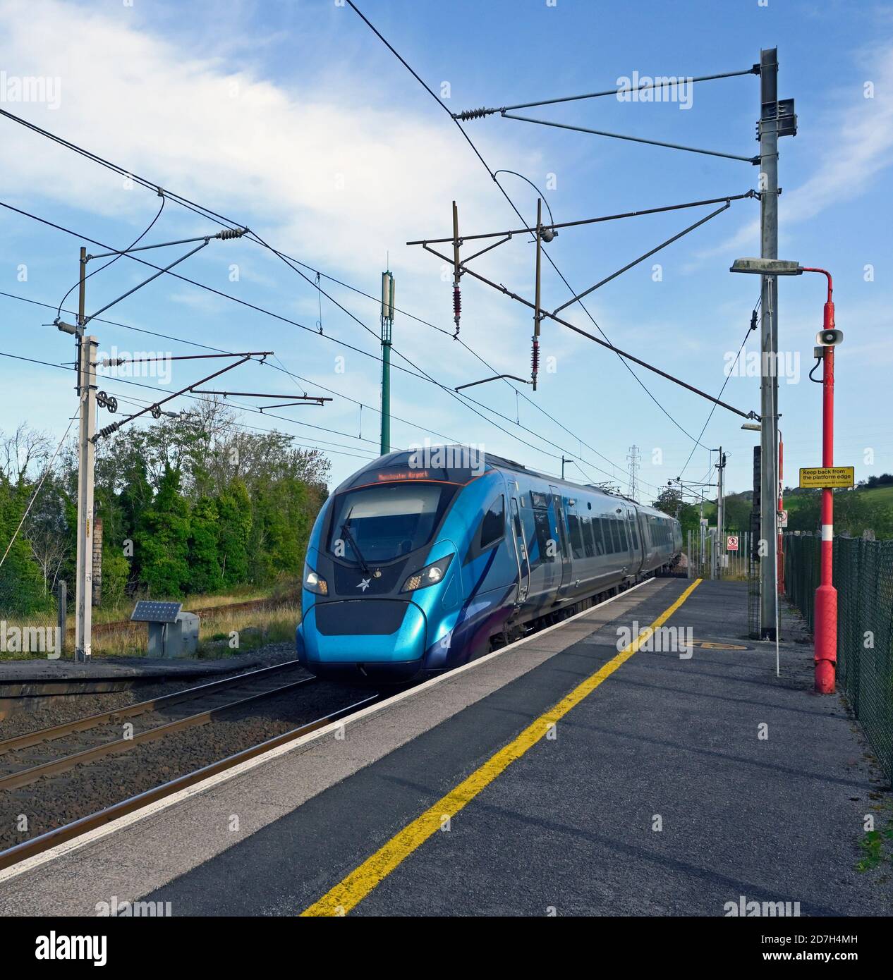 TransPennine North West Express Class 397 Civity, for Manchester Airport, approaching Oxenholme Lake District Station. Cumbria, England, United Kingdo Stock Photo