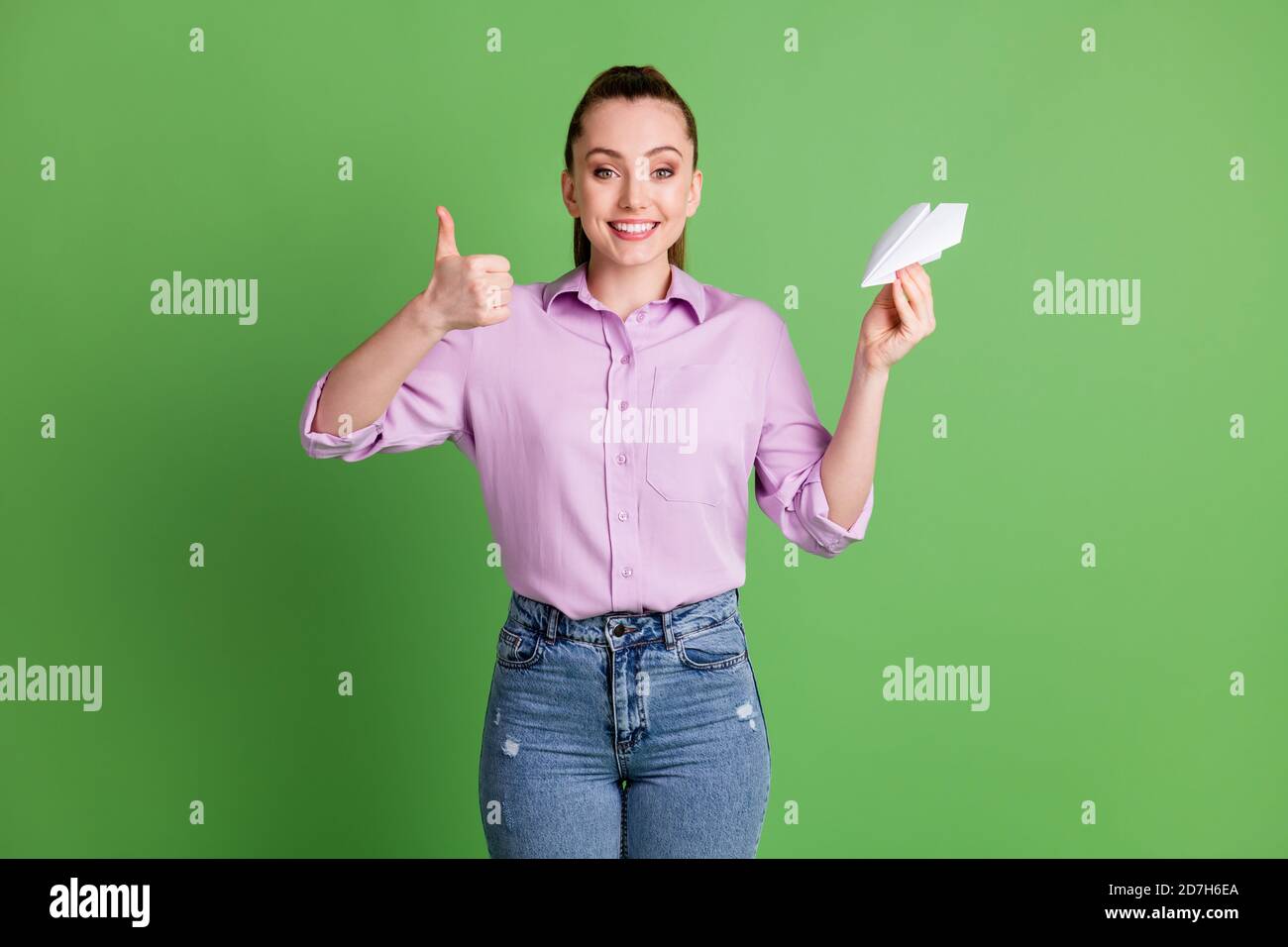 wear lilac violet denim jeans isolated 