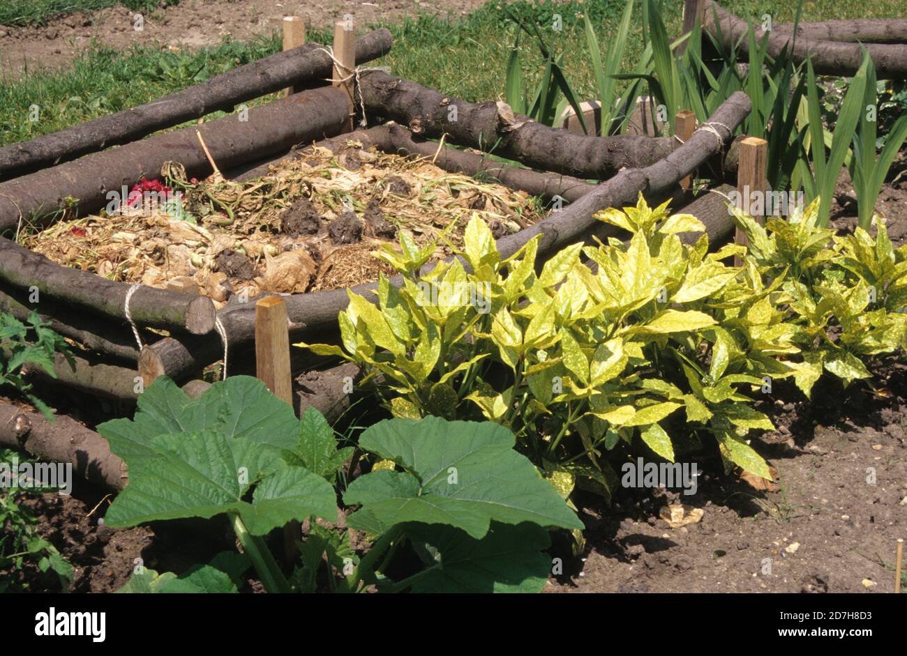 Compost pile in the garden Stock Photo Alamy
