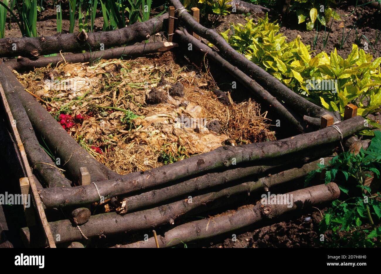 Compost pile in the garden Stock Photo Alamy