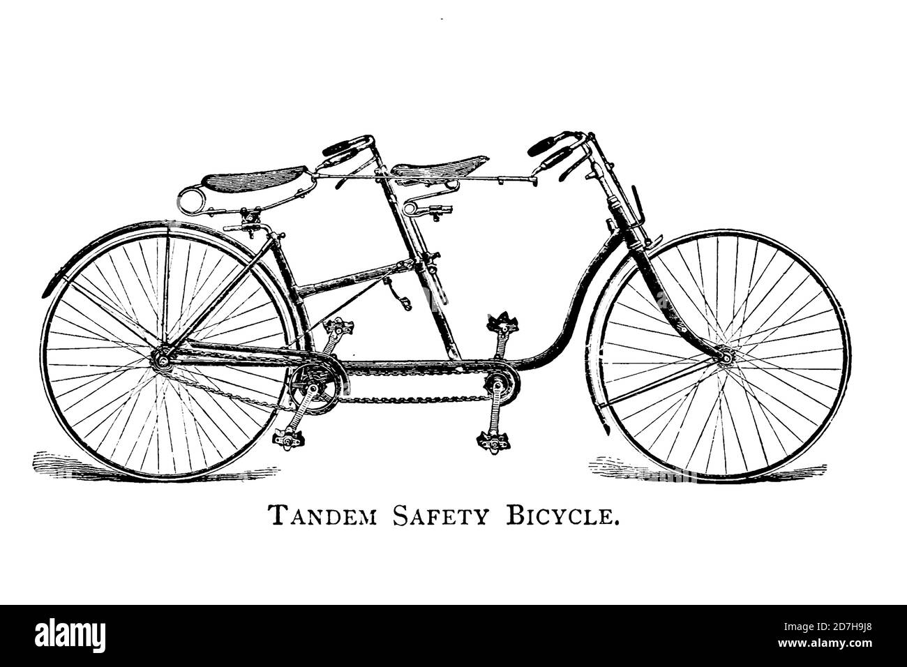 Tandem Safety Bicycle From Wheels and Wheeling; An indispensable handbook for cyclists, with over two hundred illustrations by Porter, Luther Henry. P Stock Photo