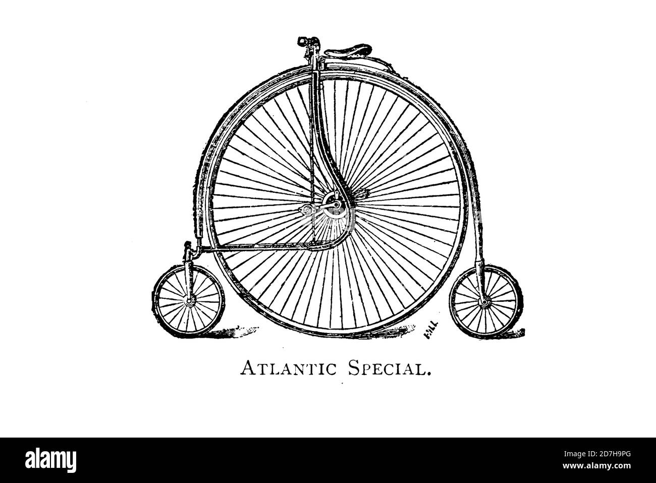 Atlantic Special High wheel bicycle From Wheels and Wheeling; An indispensable handbook for cyclists, with over two hundred illustrations by Porter, L Stock Photo