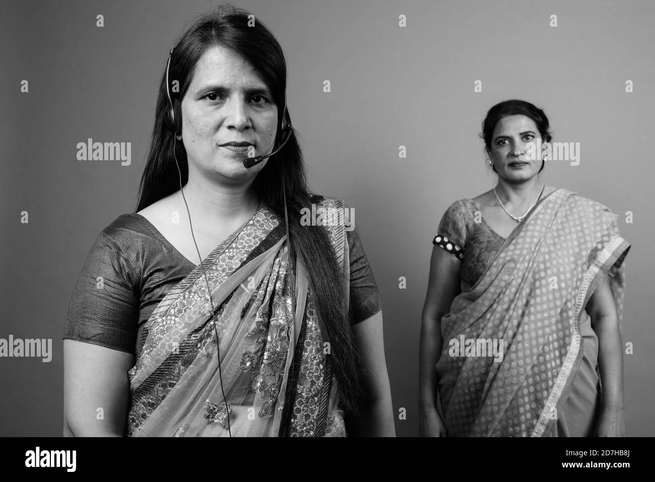 Two indian women Black and White Stock Photos & Images - Alamy