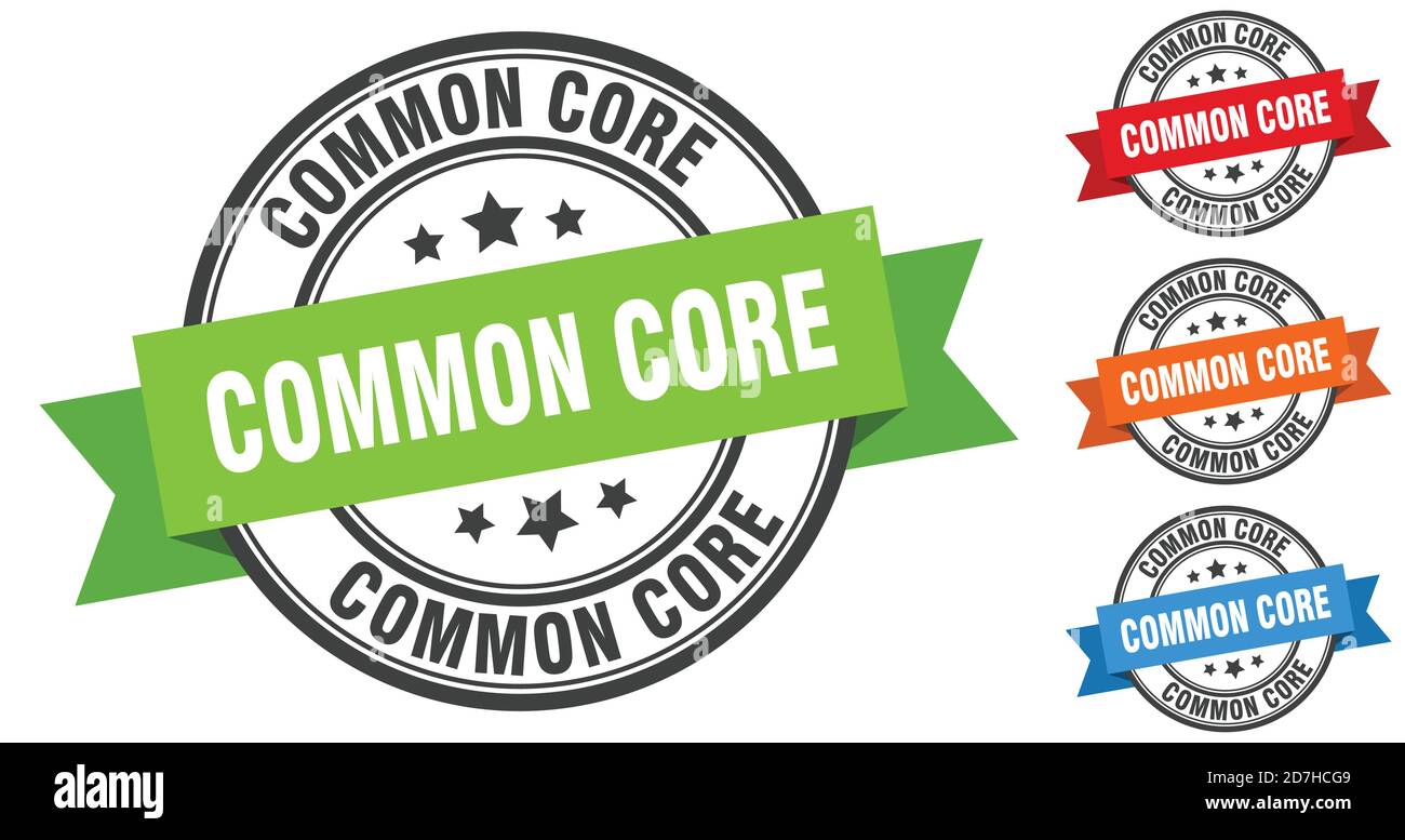 common core stamp. round band sign set. ribbon label Stock Vector Image ...