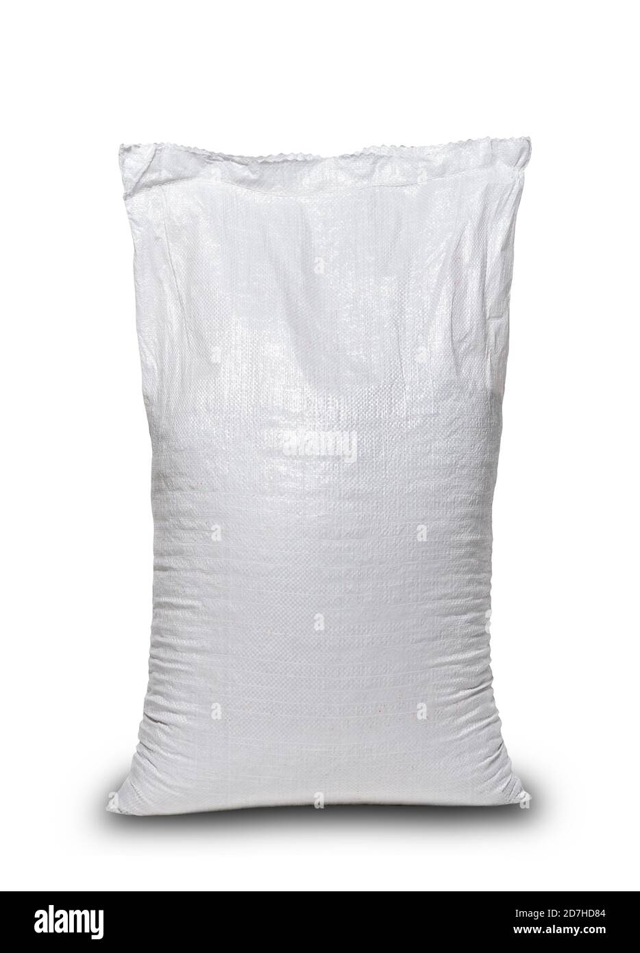 White full polypropylene bag on white isolated background Stock Photo