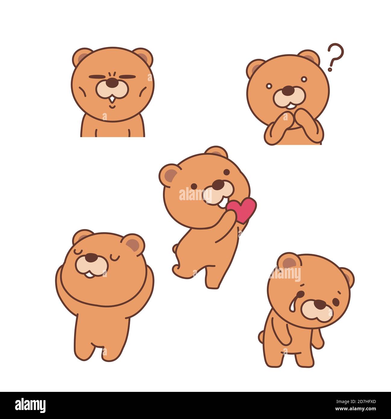 Set with funny bear icon, cartoon style illustration 002 Stock Vector Image  & Art - Alamy