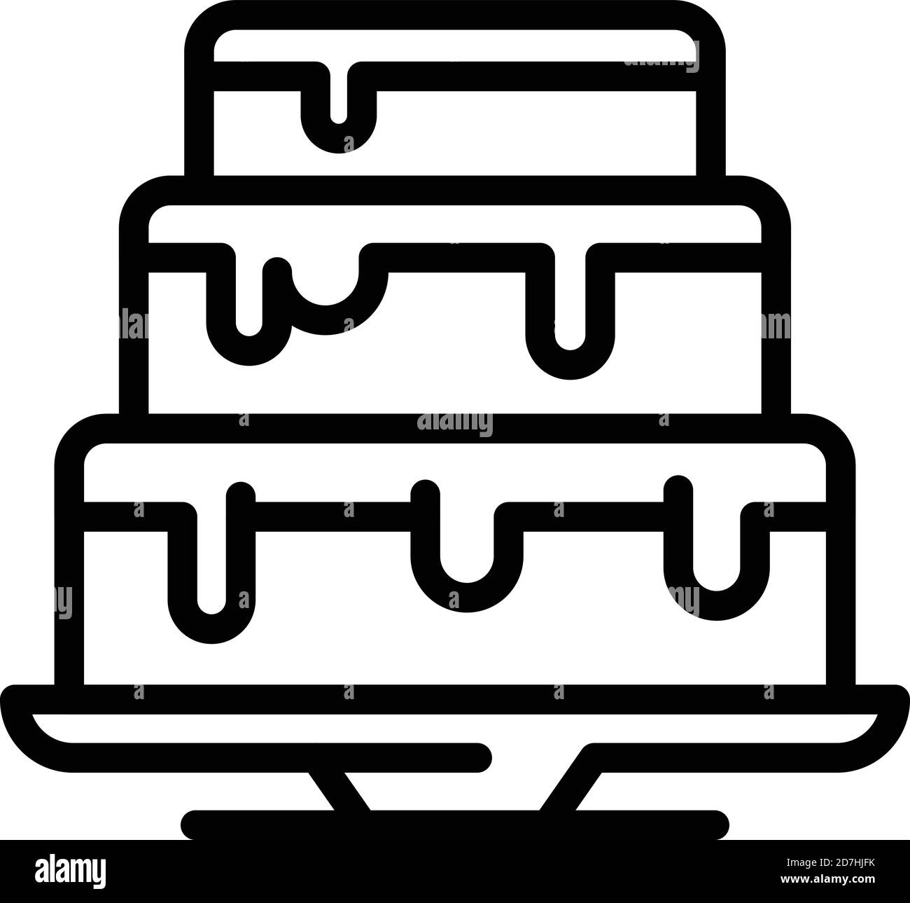 Decoration cake icon. Outline decoration cake vector icon for web ...