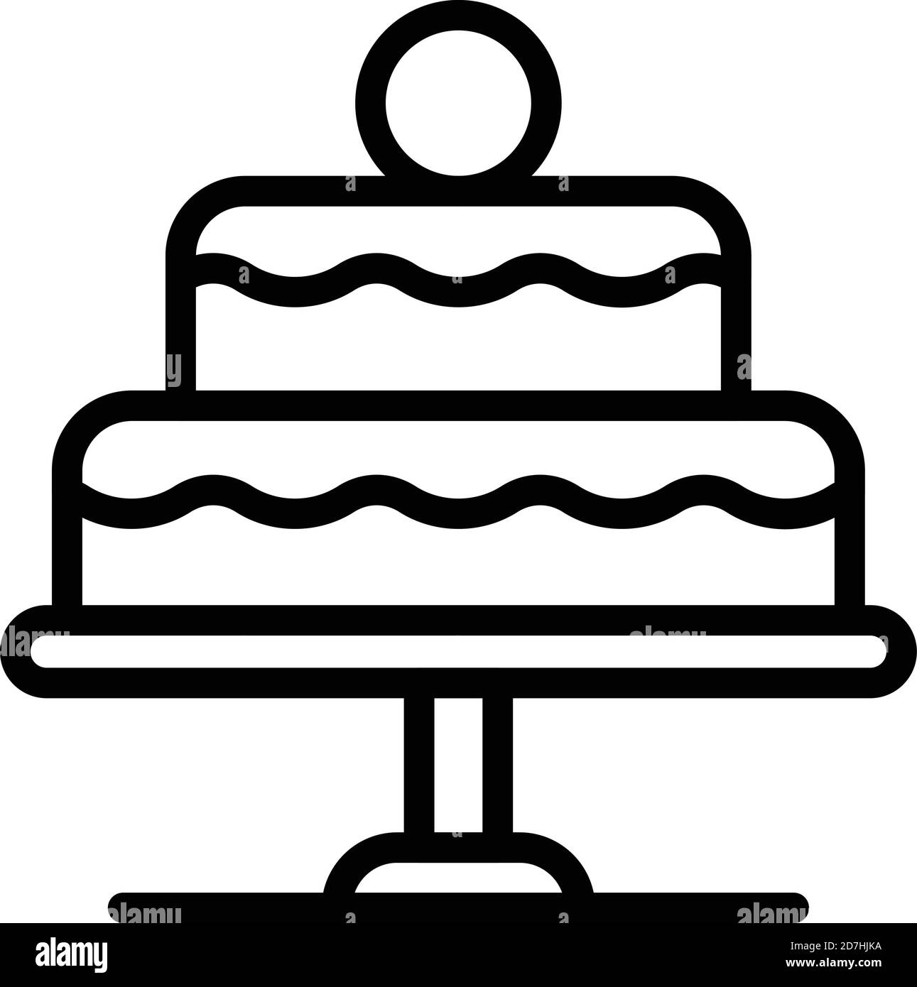 Cook cake icon. Outline cook cake vector icon for web design isolated ...