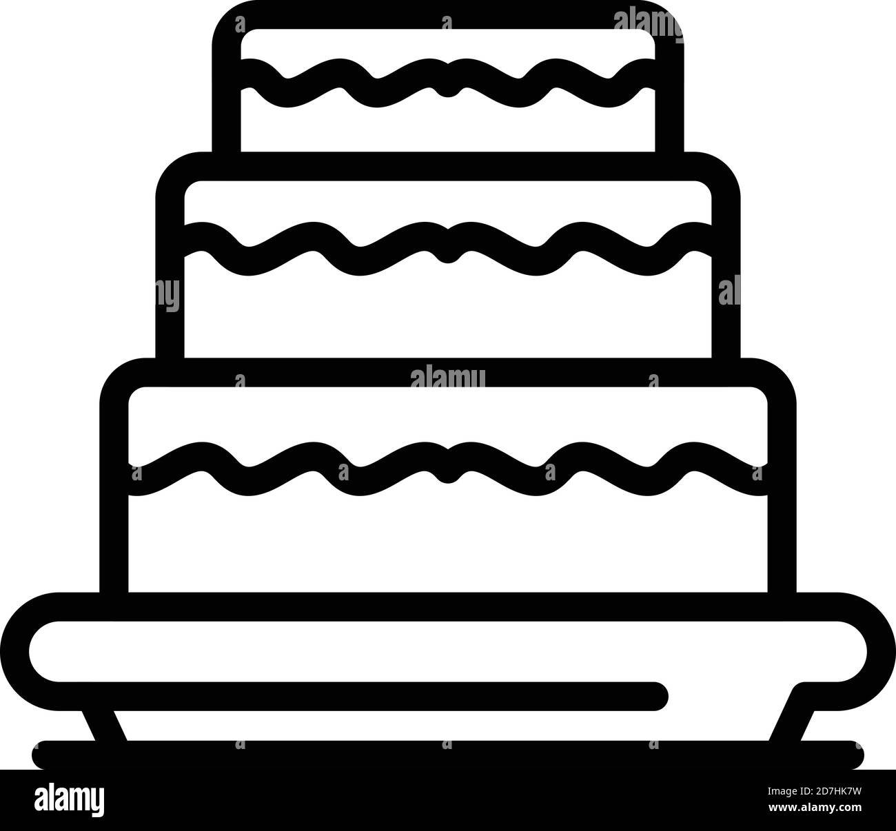 Food sweet cake icon. Outline food sweet cake vector icon for web ...