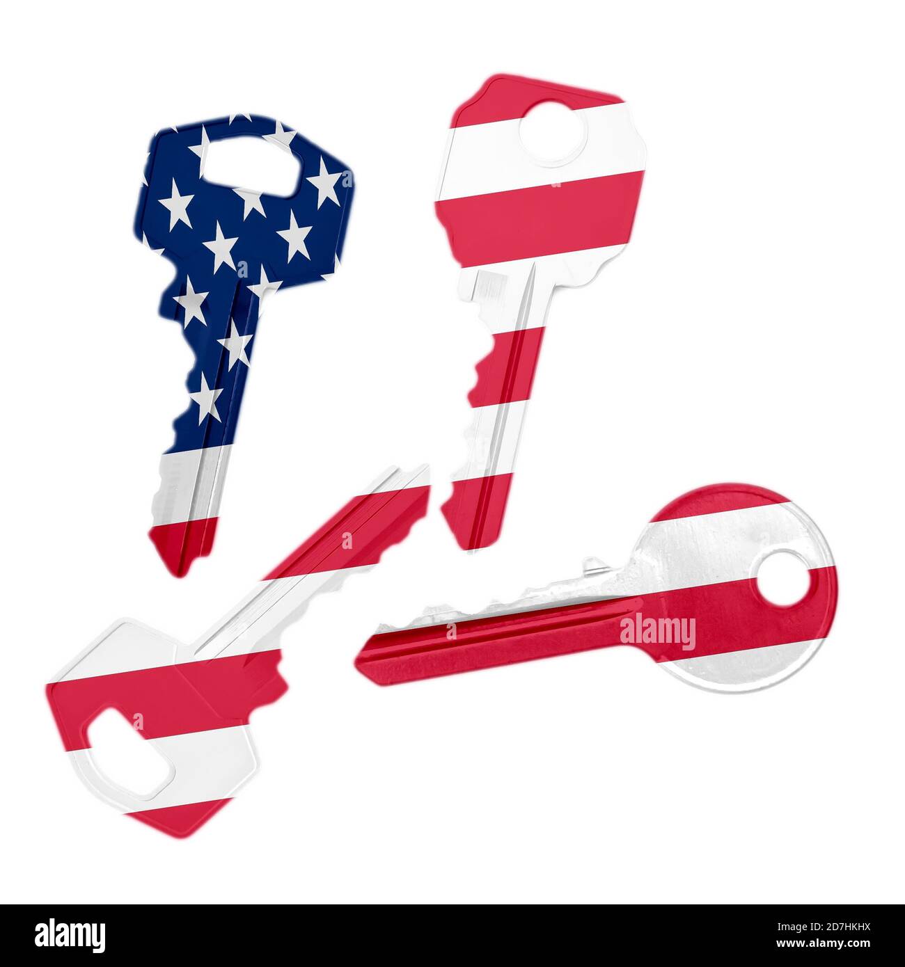 Keys with USA flag isolated on a white background Stock Photo Alamy