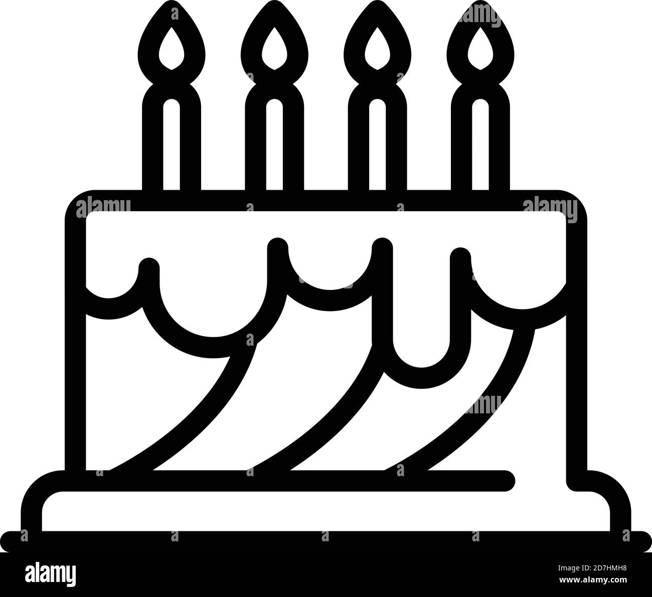 Birthday party cake icon. Outline birthday party cake vector icon for ...
