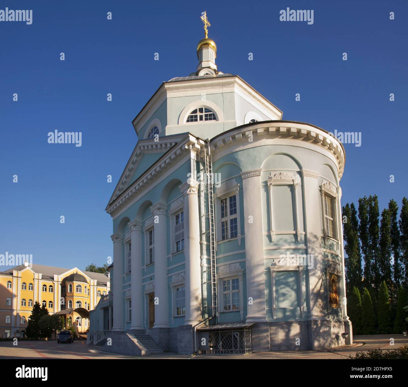 Church of metropolitan Alexy and Vladimir Icon of Mother of God at Alekseev-Akatov monastery in Voronezh. Russia Stock Photo