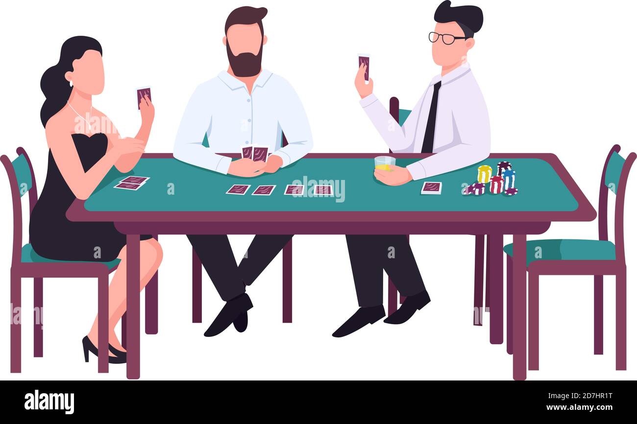 Gambler flat color vector faceless characters Stock Vector