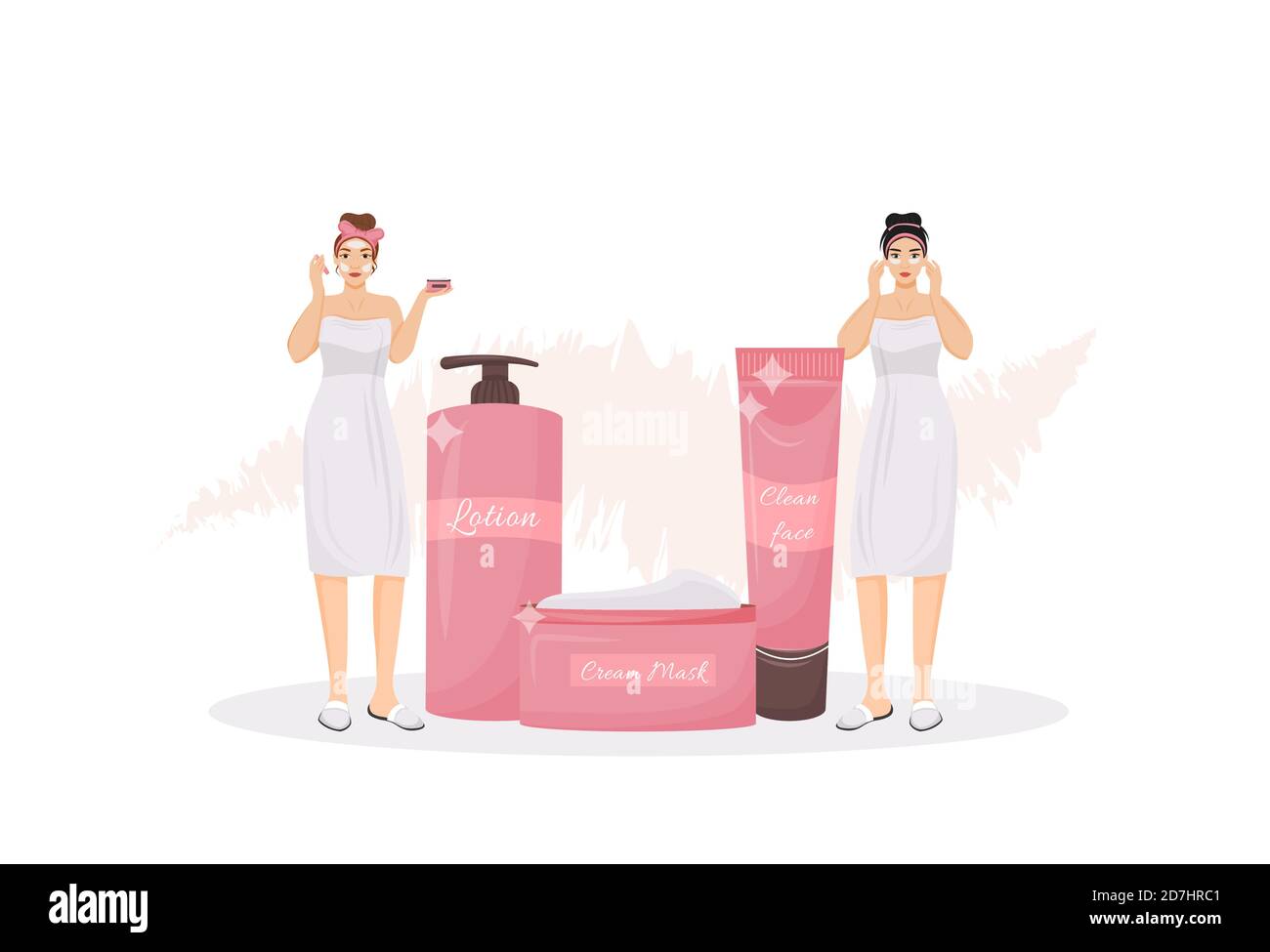 Skincare routine flat concept vector illustration Stock Vector Image ...