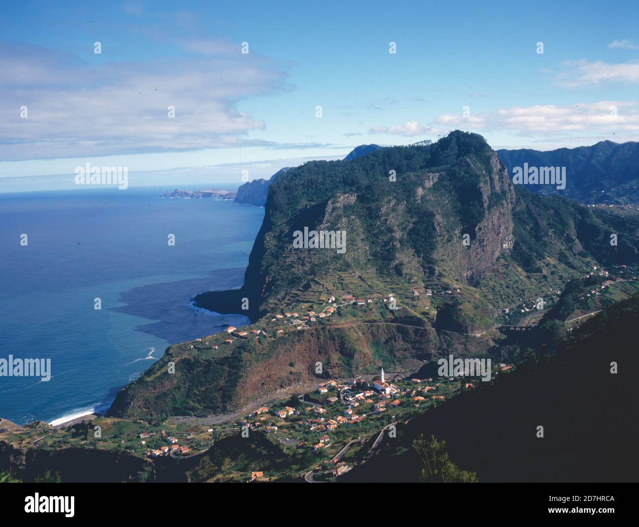 Overlooking Santana in Madeira Stock Photo