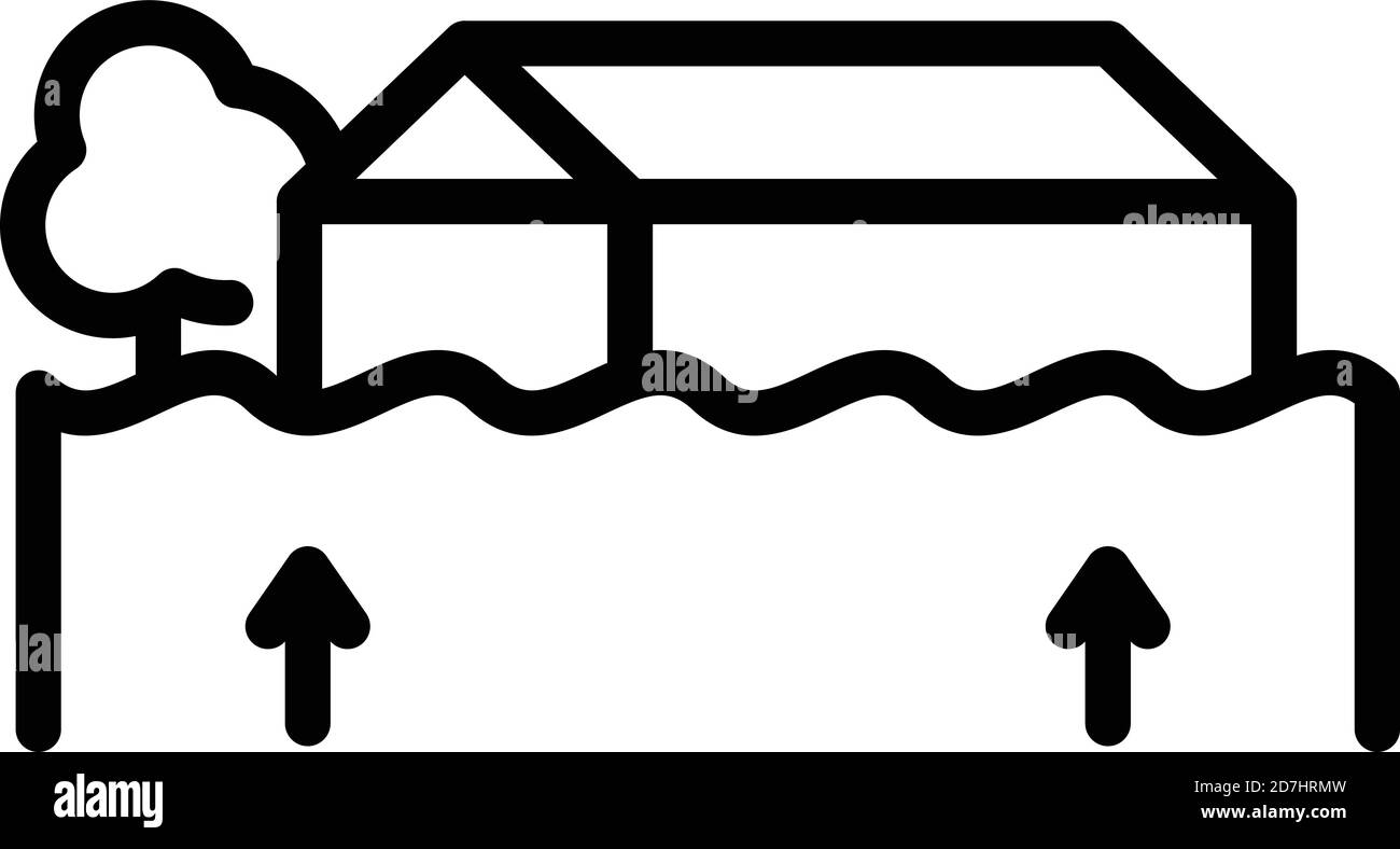 Water flood icon. Outline water flood vector icon for web design isolated on white background Stock Vector