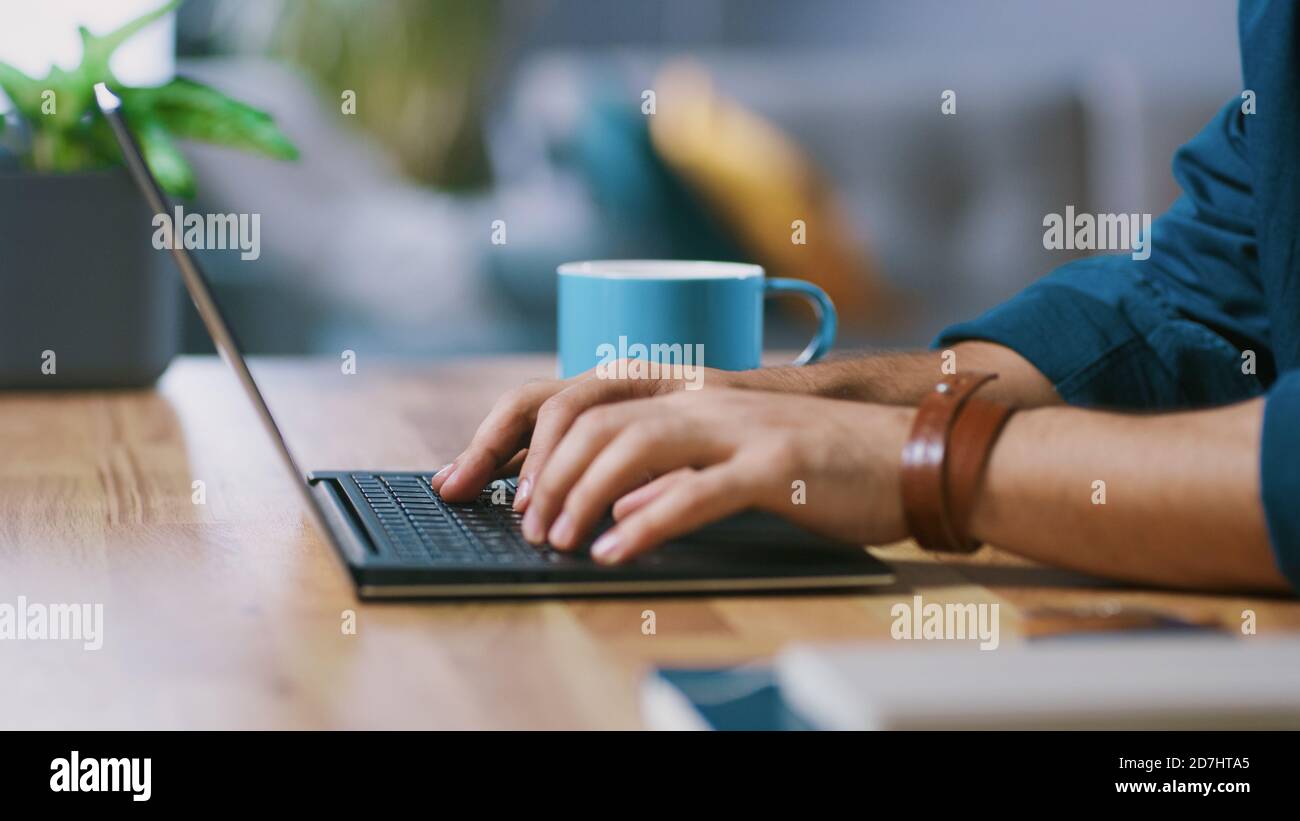 Close up shot male typing hi-res stock photography and images - Alamy