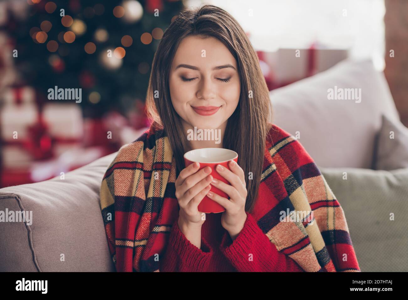 red sweater blanket
