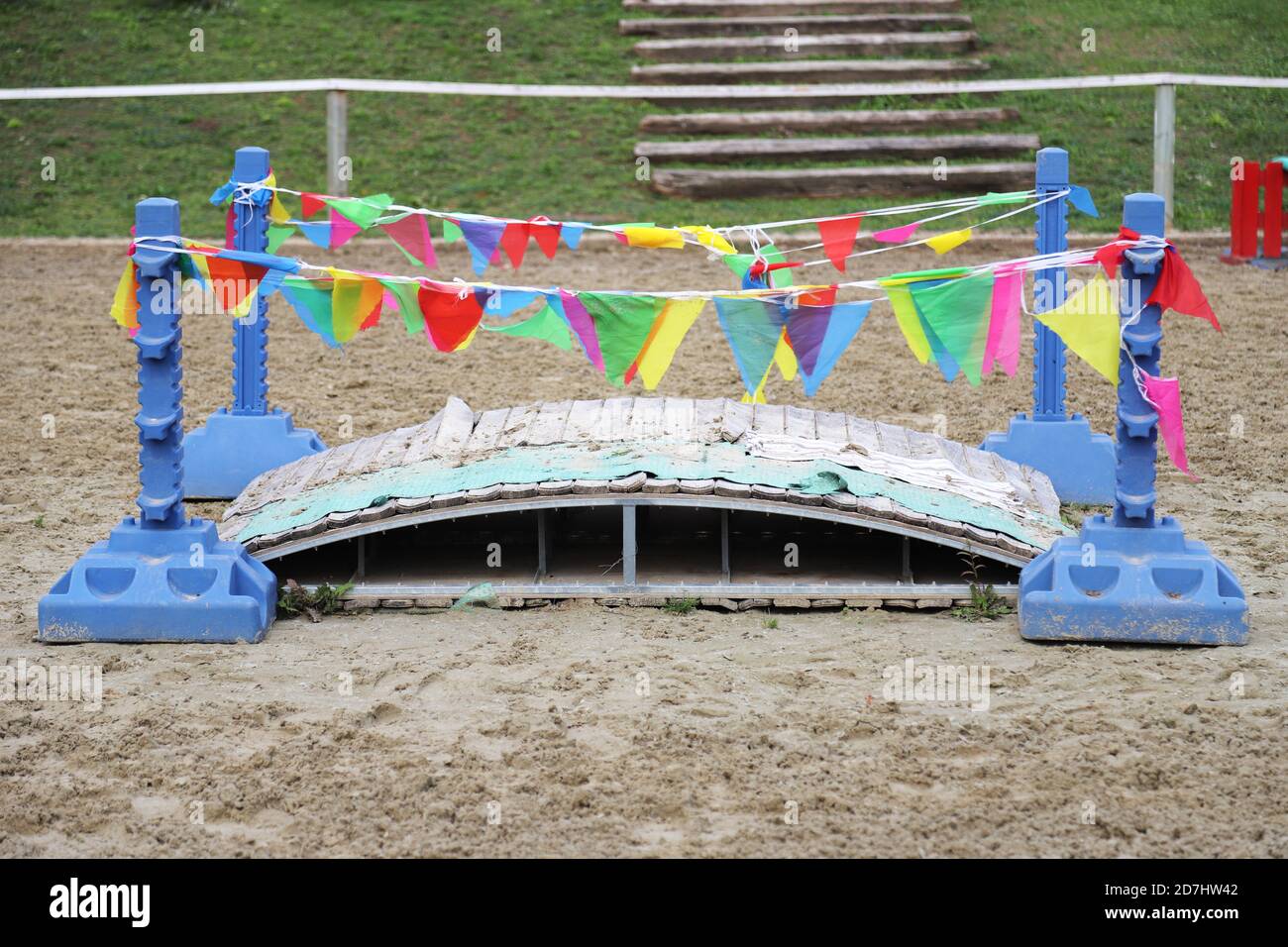 Ideas for building a horse bridge at equestrian centre Stock Photo Alamy