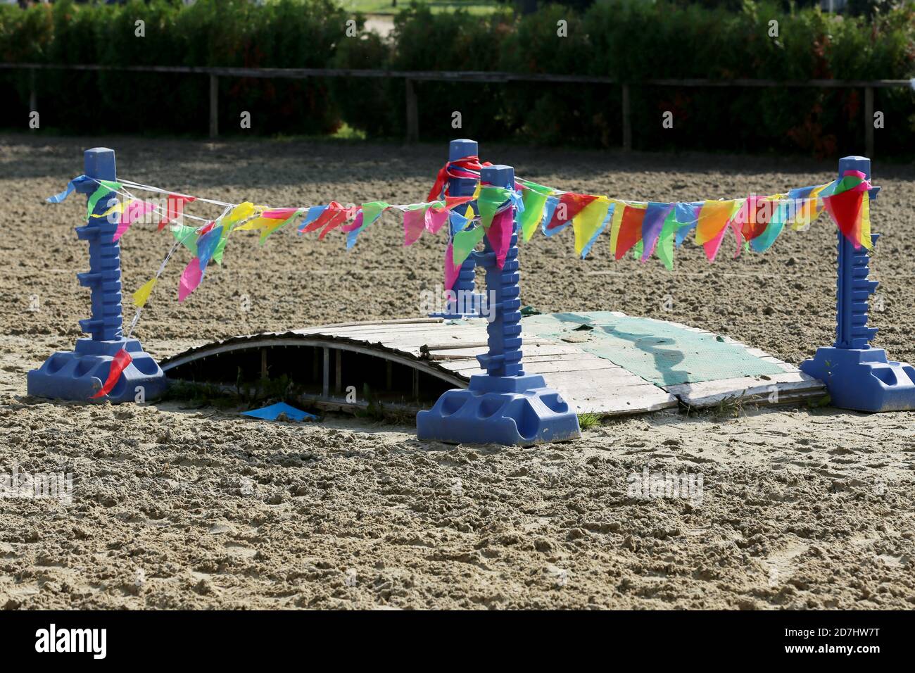 Teach your horse to cross a bridge with confidence Stock Photo Alamy