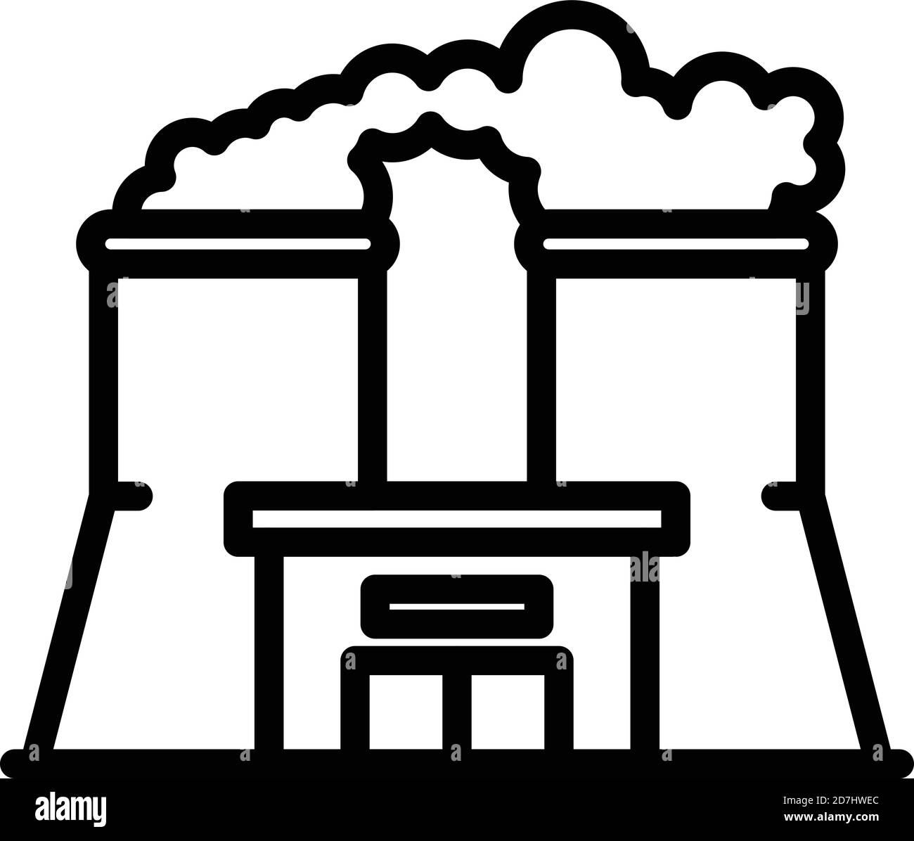 Industrial power plant icon. Outline industrial power plant vector icon