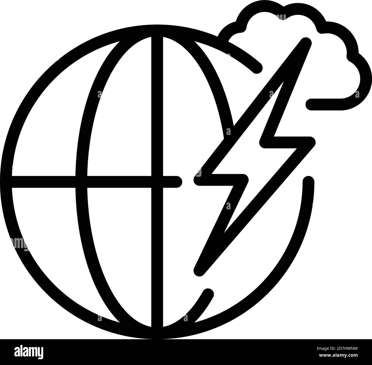 Flash global warming icon. Outline flash global warming vector icon for ...