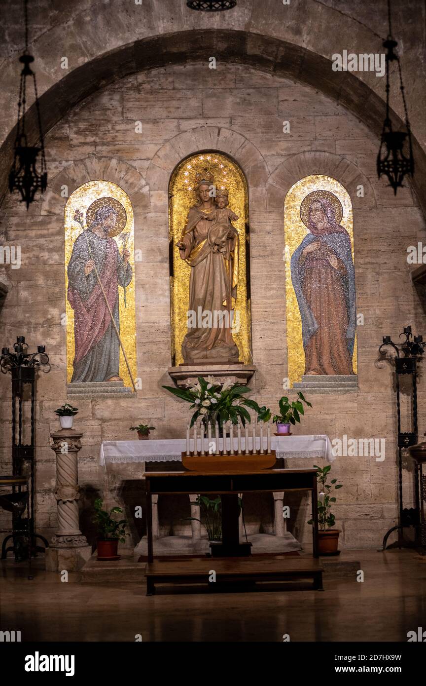 terni,italy october 23 2020:altar placed in the church of San Francesco Stock Photo