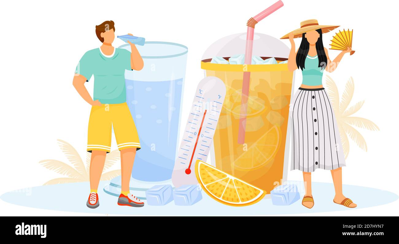 Summer flat concept vector illustration Stock Vector