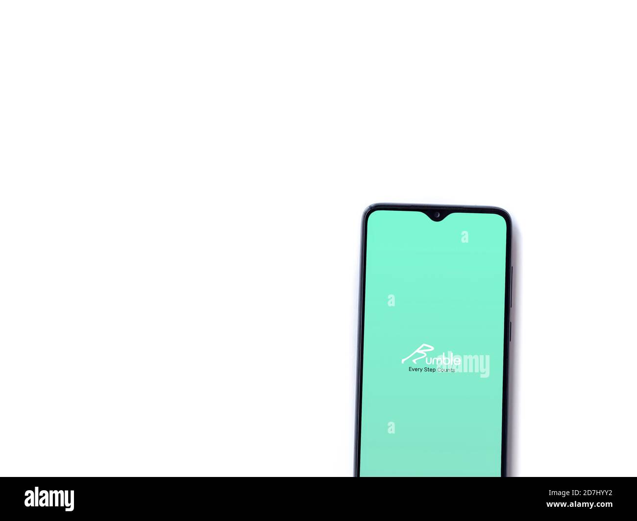 Lod, Israel July 8, 2020 Rumble app launch screen with logo on the