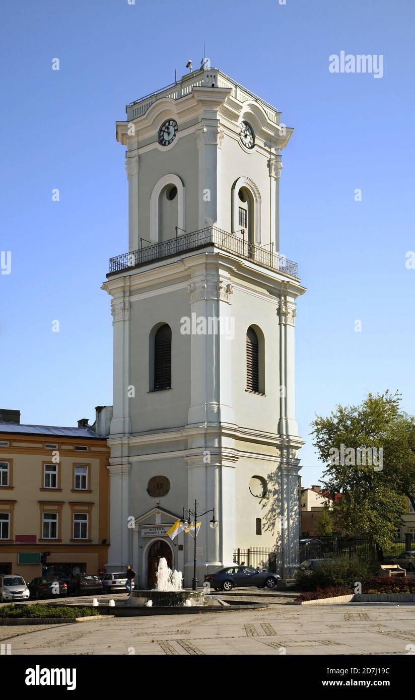Clock tower in Przemysl. Poland Stock Photo