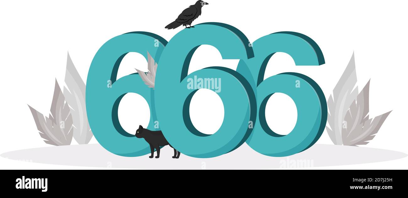 Number of the beast flat concept vector illustration Stock Vector