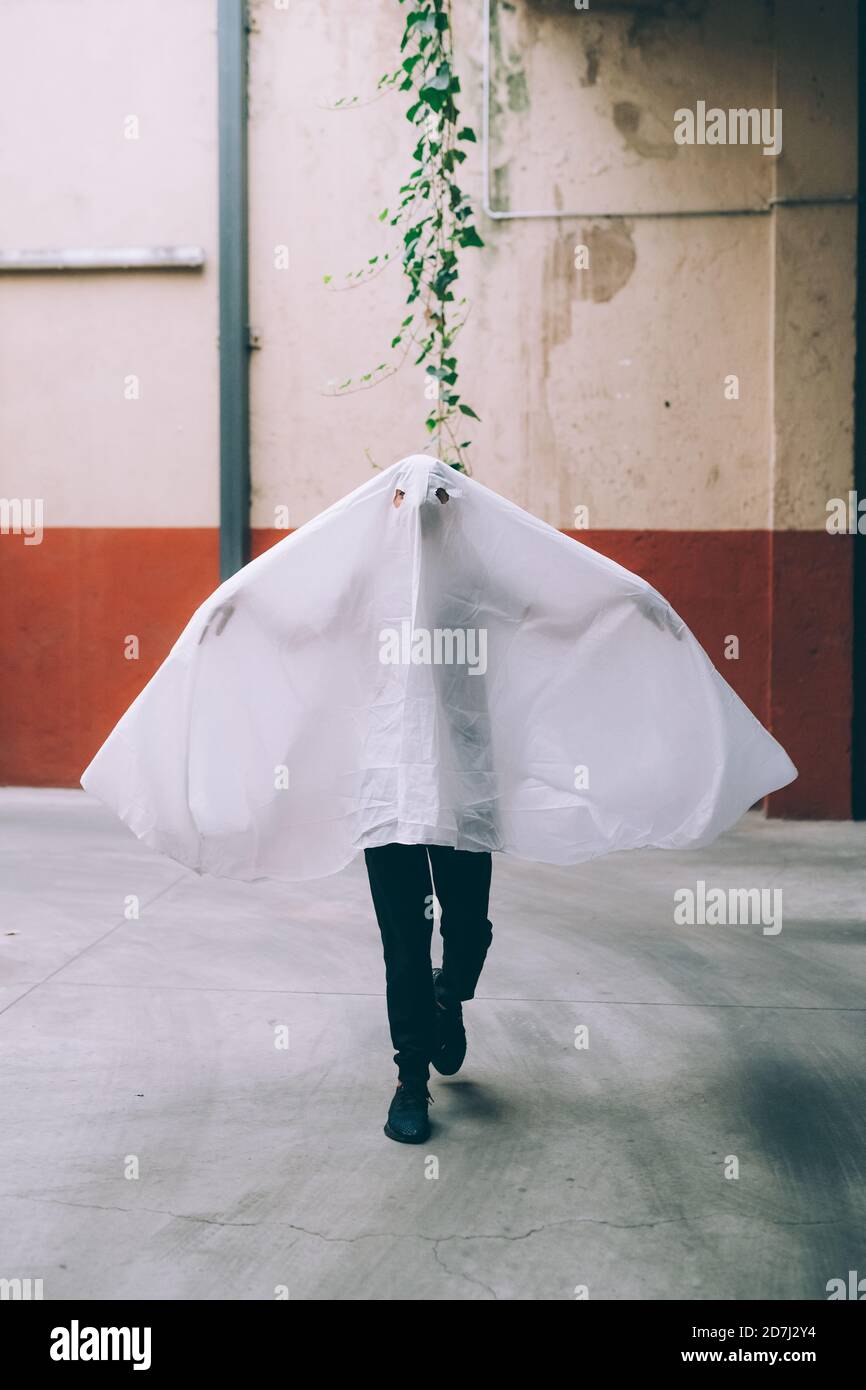 Child dressed as ghost Stock Photo - Alamy