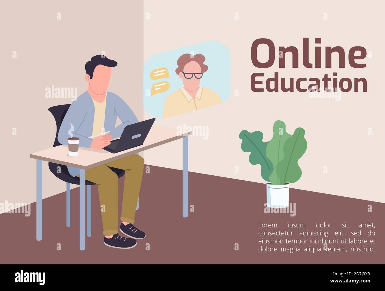 Online education banner flat vector template Stock Vector Image & Art ...