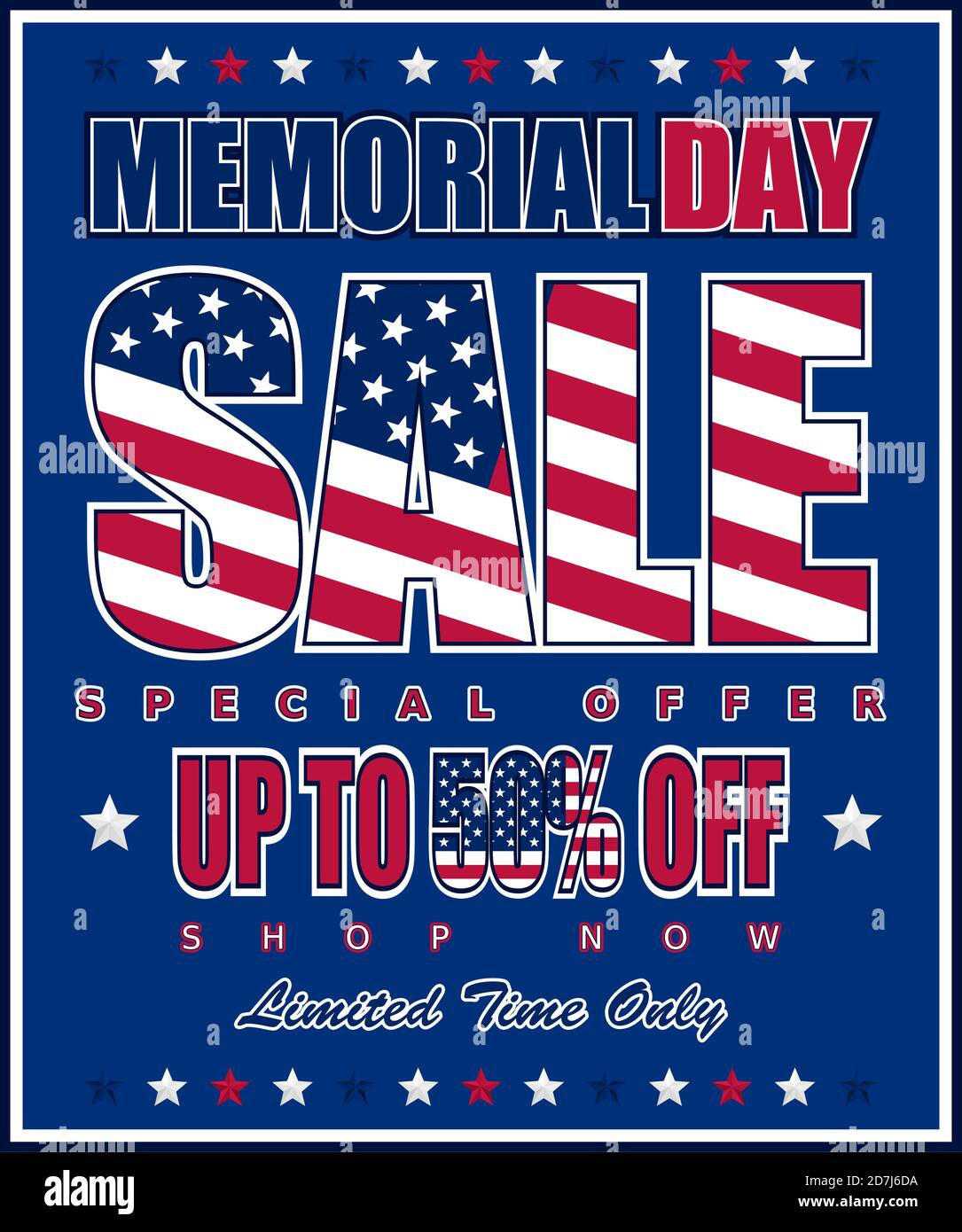 Vector illustration for Memorial Day Sale. Perfect for any use Stock