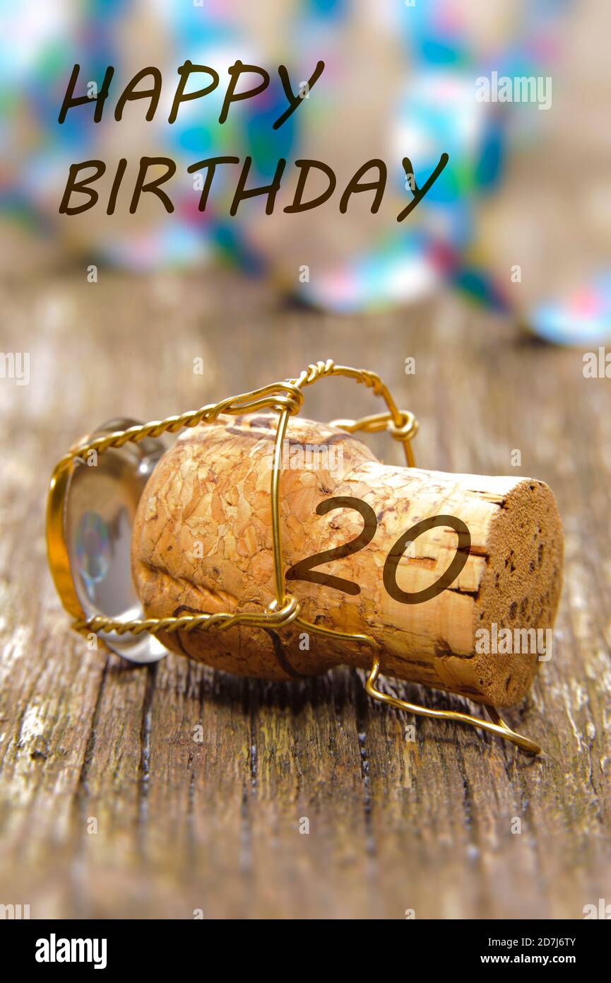 Happy congratulations to the 20th birthday Stock Photo - Alamy