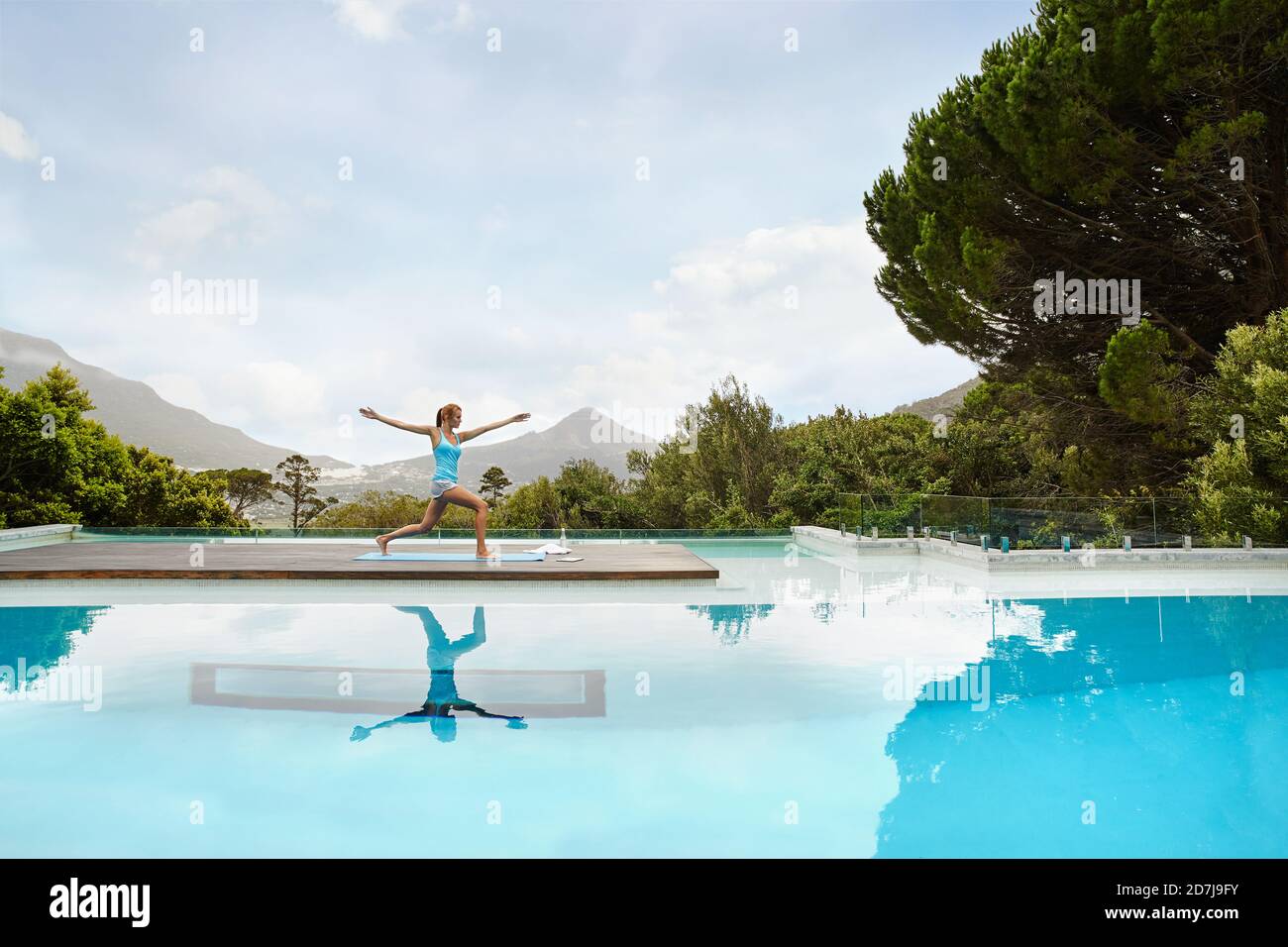 Woman outstretched arms yoga hi-res stock photography and images - Alamy