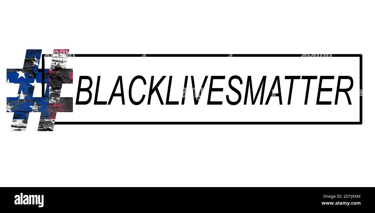 Black lives matter modern creative banner, cover, sign, design concept with revolution fist illustration, and white text on a dark background Stock Photo
