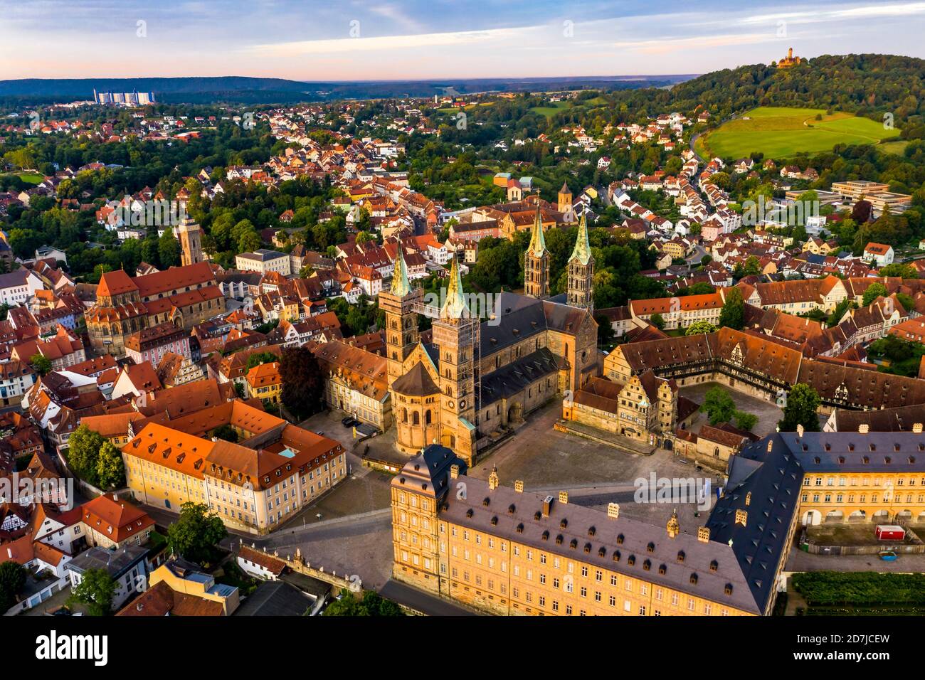 Bamberg Cathedral surrounded with residential building at Bamberg, Bavaria, Germany Stock Photo