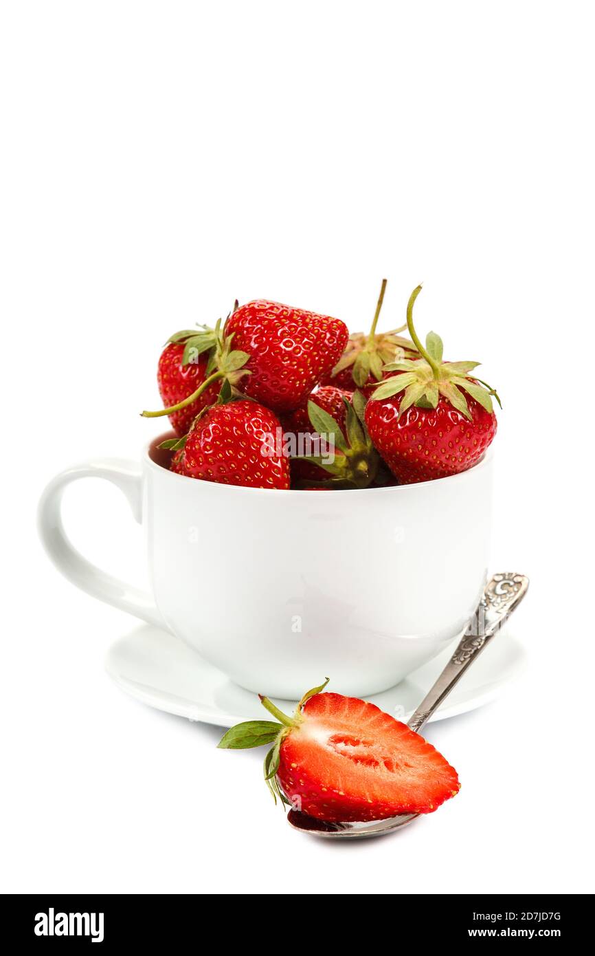 Fresh strawberries in a bowl isolated on white background Stock Photo ...