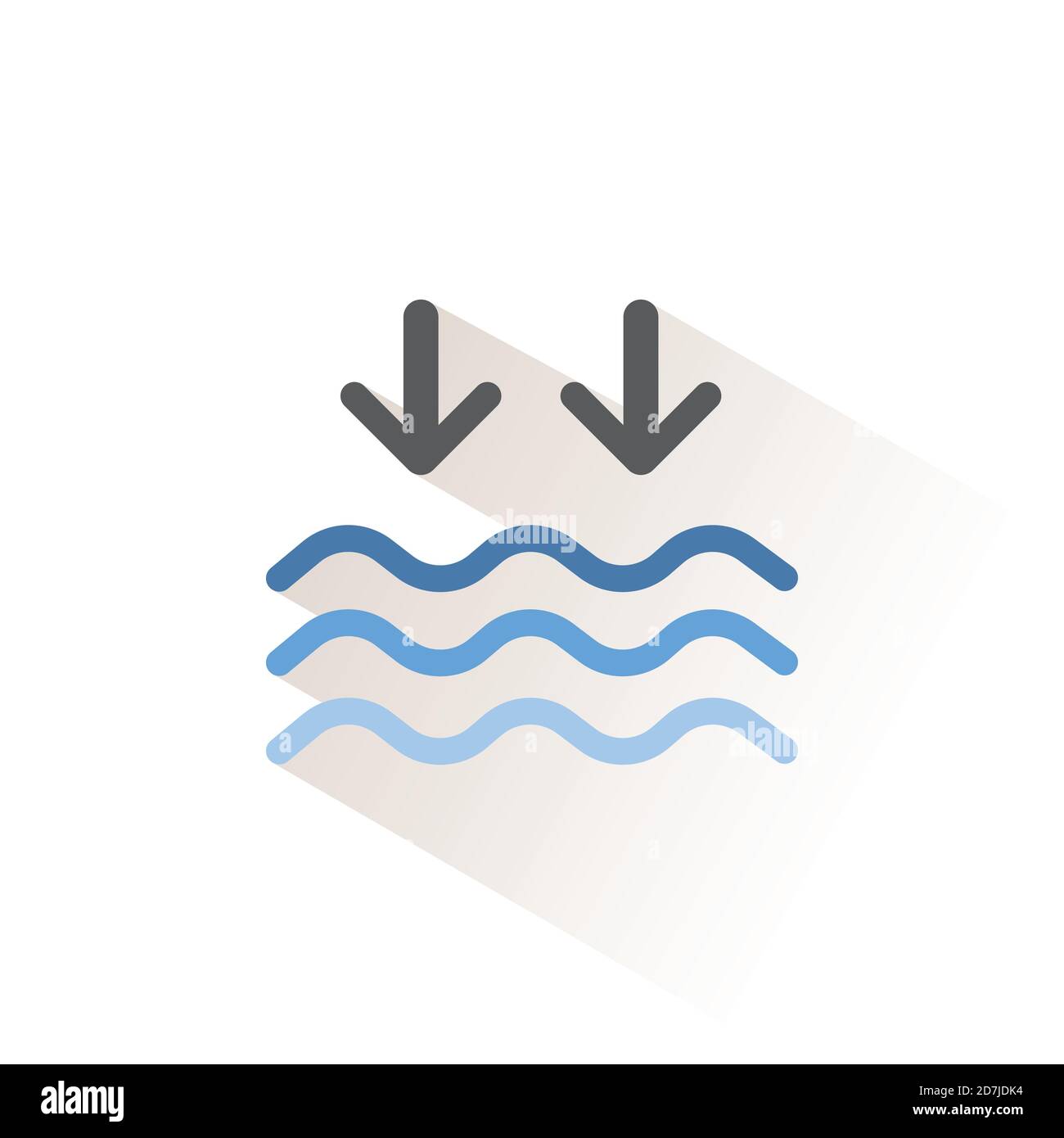 Low tide. Waves on the sea. Isolated icon. Weather glyph vector illustration Stock Vector