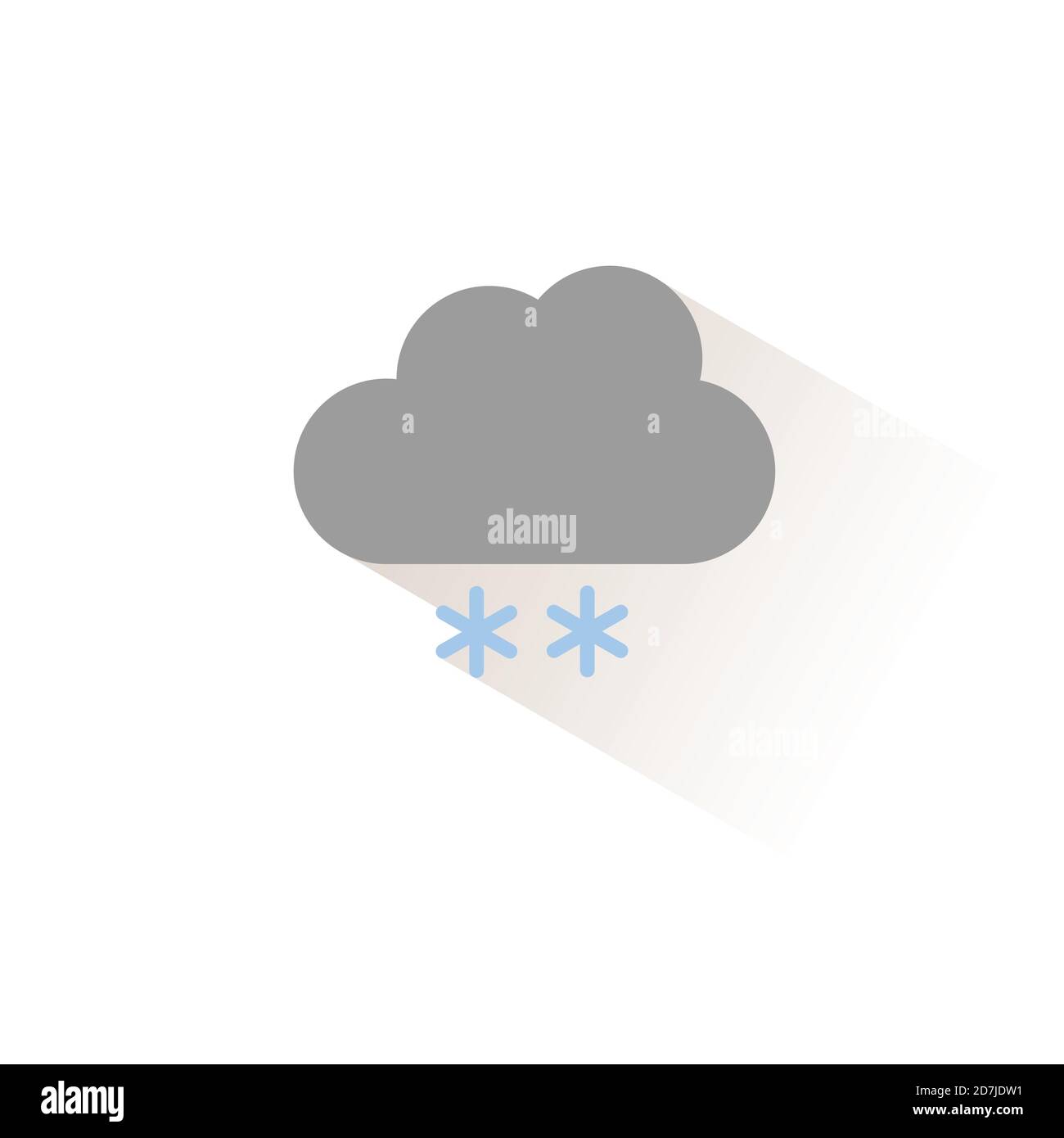 Snow and cloud. Isolated color icon. Weather glyph vector illustration ...
