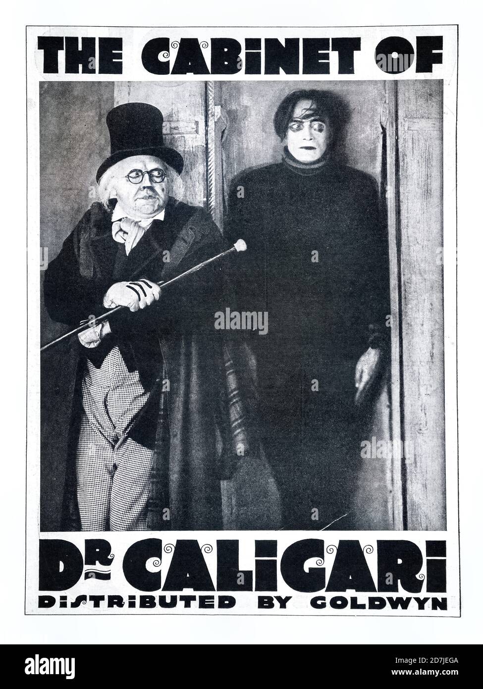 "Das Cabinet des Dr. Caligari", aka "The Cabinet of Dr. Caligari", movie poster, Germany 1920, starring Conrad Veidt and Emil Jannings Stock Photo