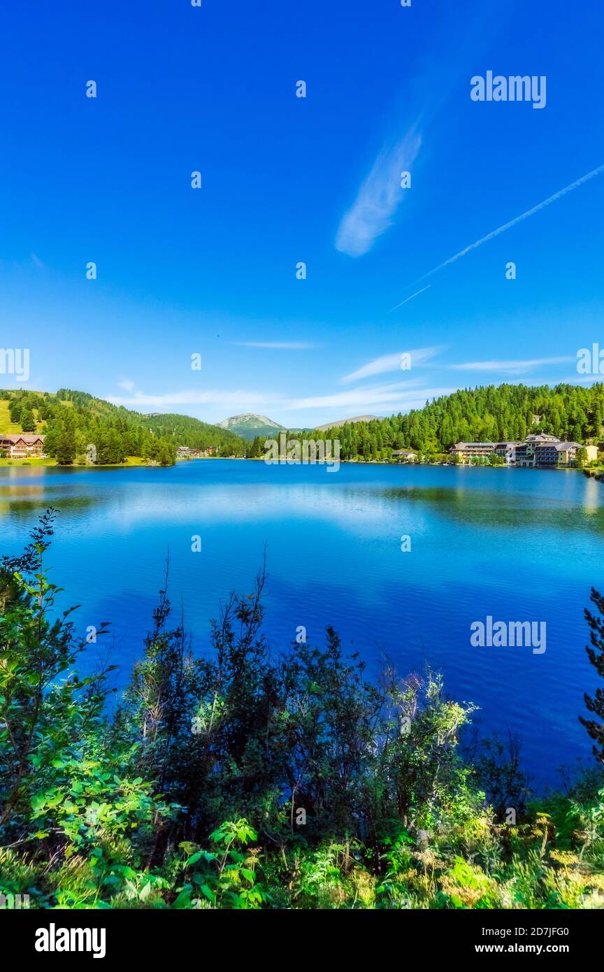 Lake at Turracher Hoehe, Gurktal Alps, Austria Stock Photo