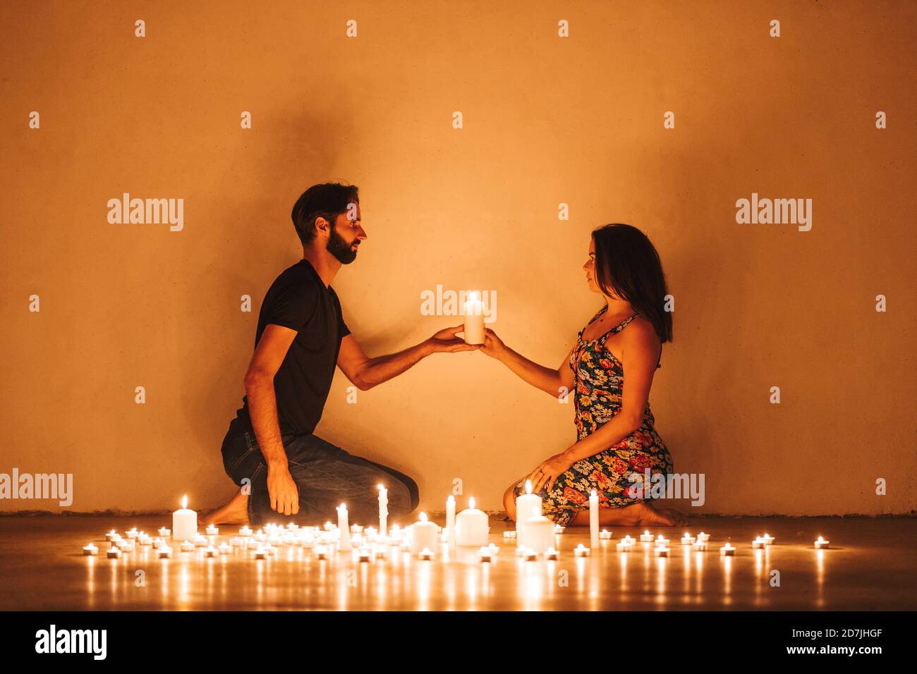Lit candle in darkroom burning hires stock photography and images Alamy