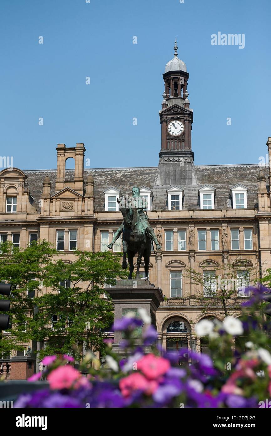 The Black Prince equestrian statue in City Square, Leeds, West
