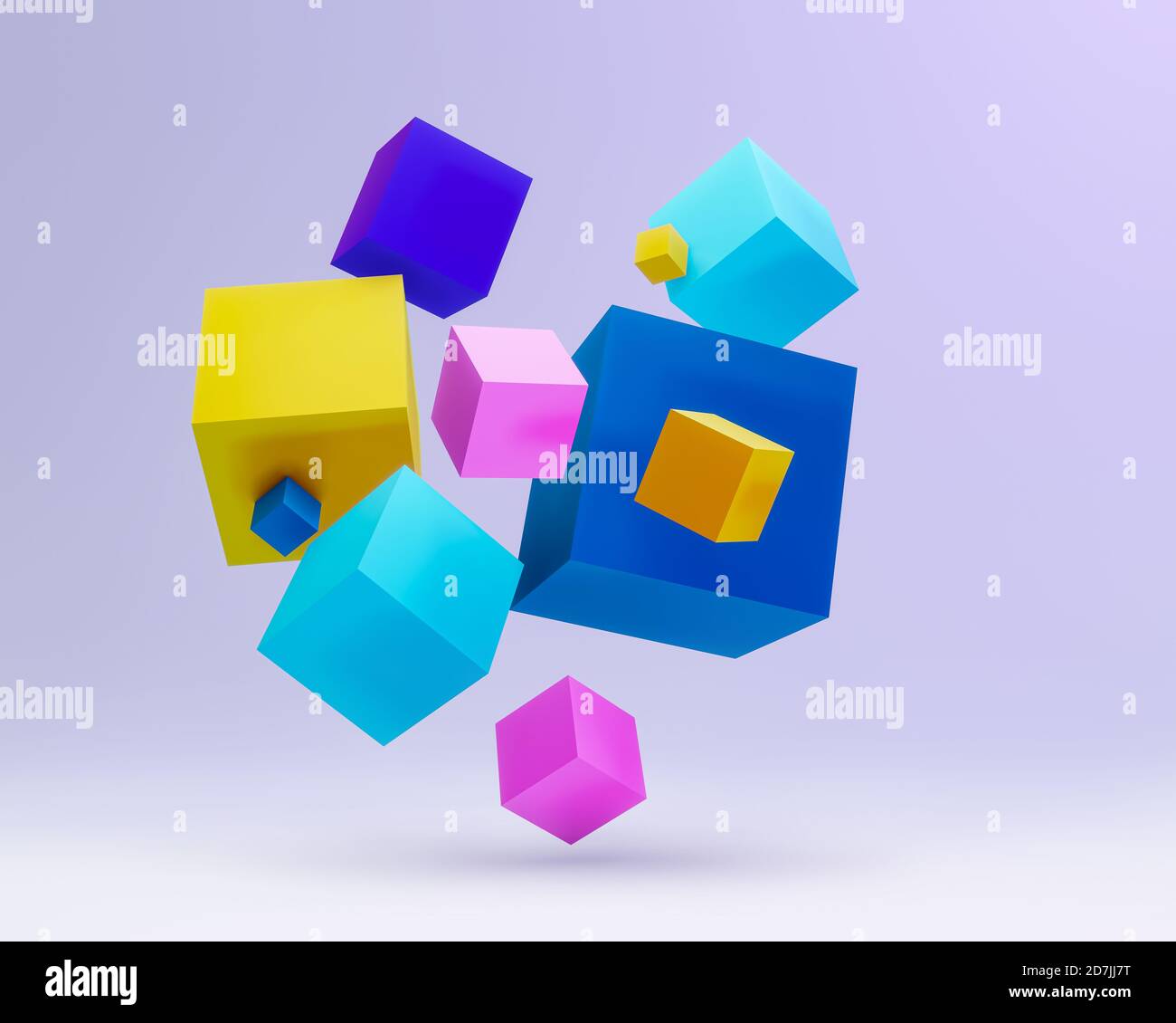 Conceptual background image with cube figure and social connection ...
