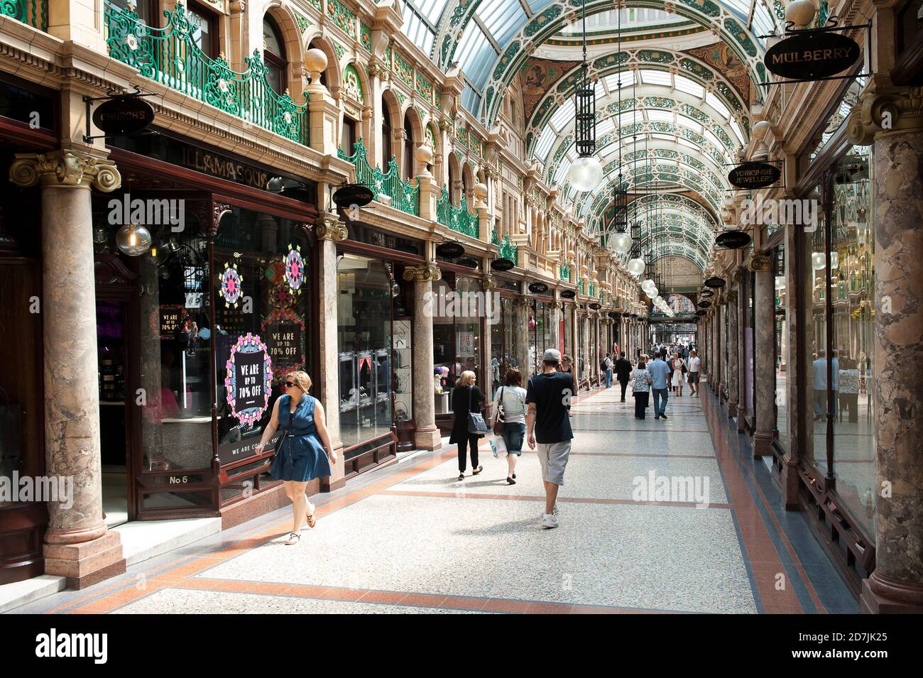 Shops in the County Arcade, Leeds city centre, West Yorkshire, England Stock Photo Alamy