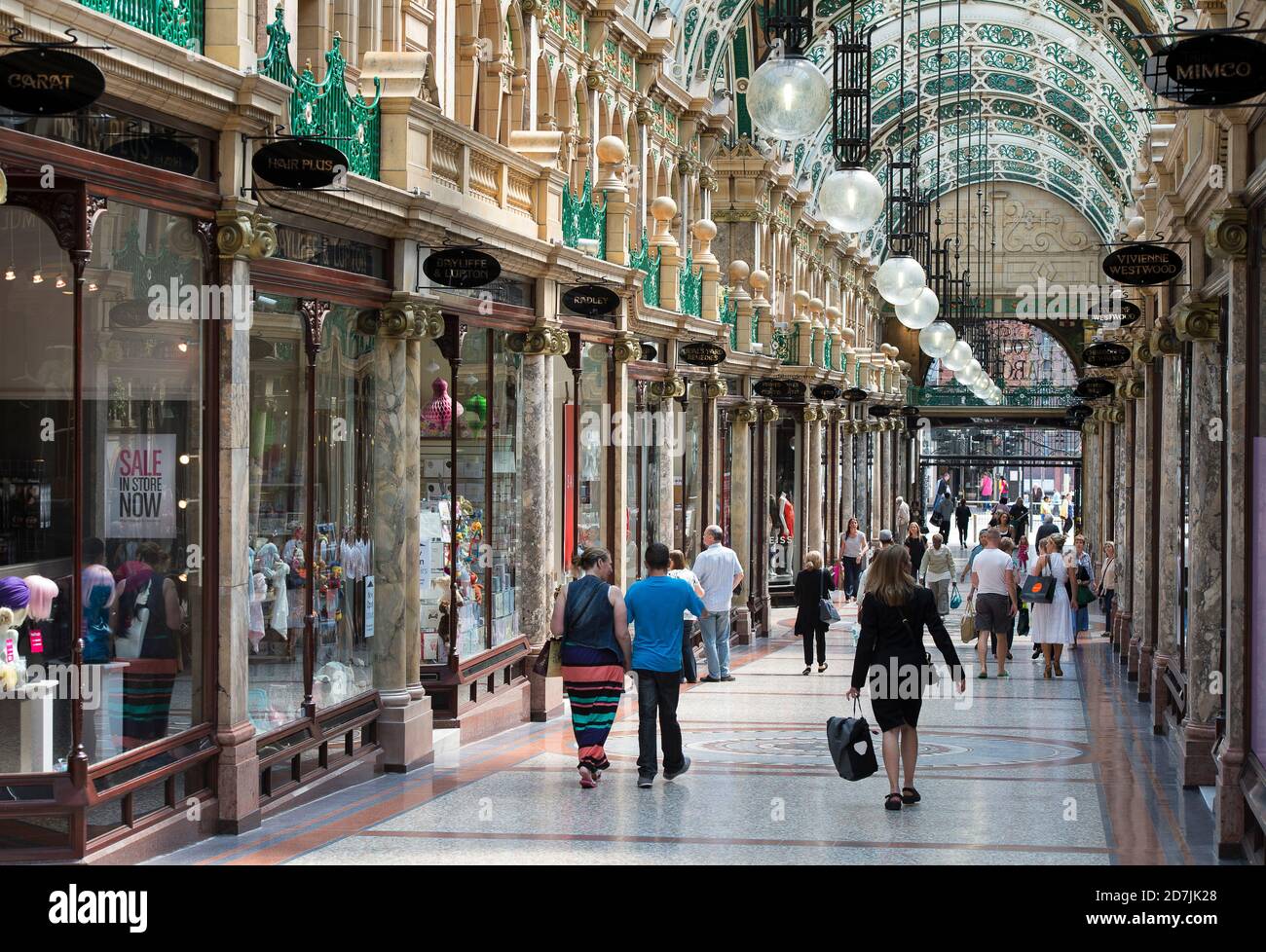 Shops in the County Arcade, Leeds city centre, West Yorkshire, England Stock Photo Alamy